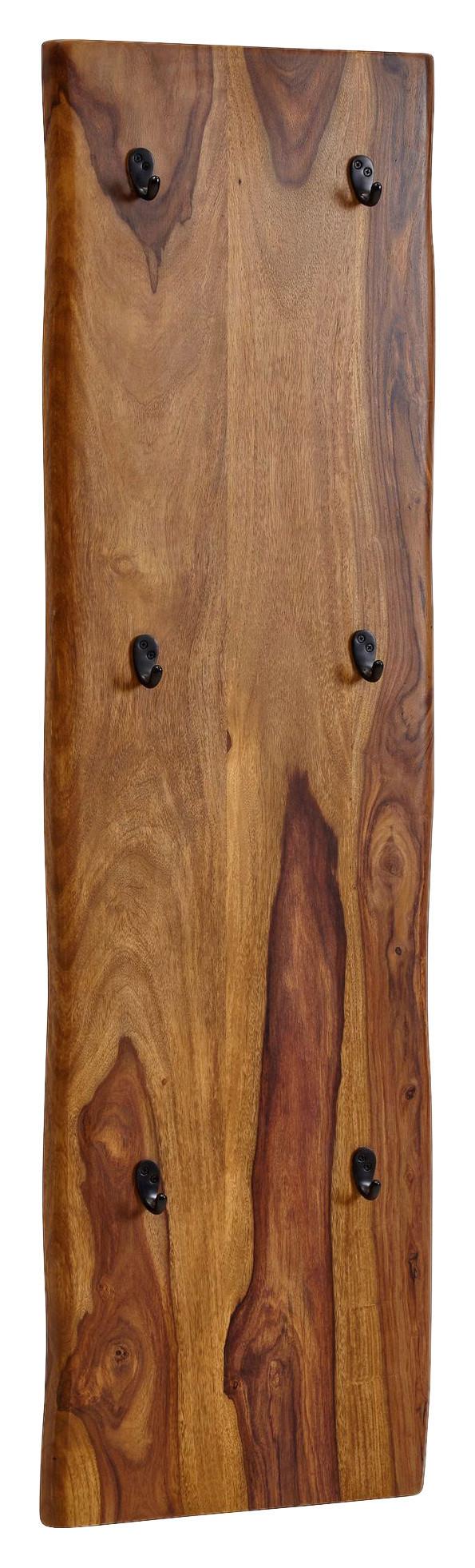 Wandgarderobe Wohnling Sheesham B: 40 cm - Sheeshamfarben, MODERN, Holz (40/140/7cm) - MID.YOU
