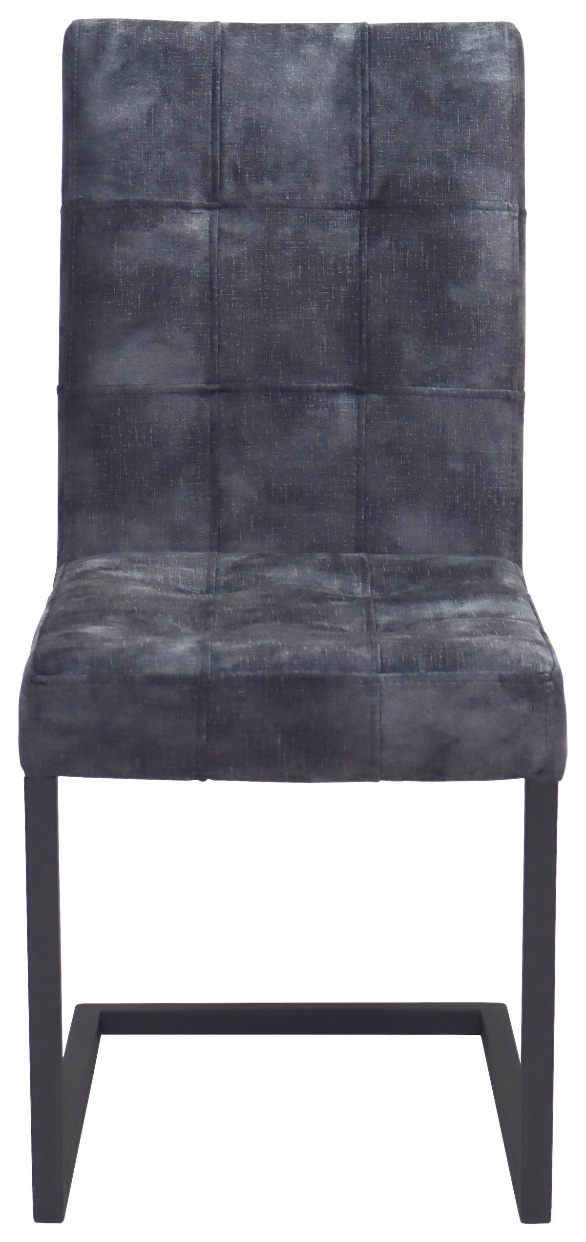 Schwingstuhl Donna S Webstoff Anthrazit Gepolstert - Anthrazit/Schwarz, MODERN, Textil/Metall (42/91/62cm)