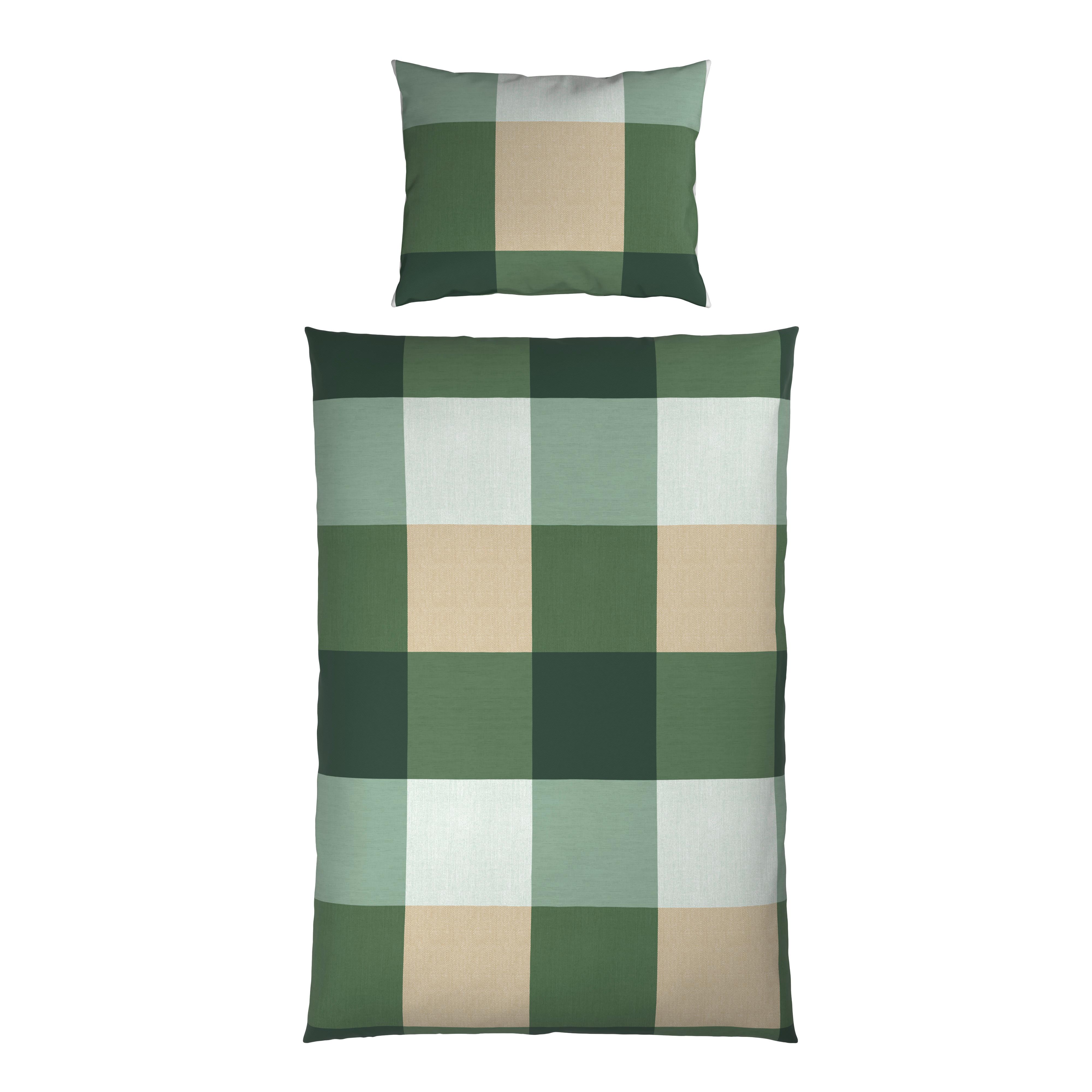 BETTWÄSCHE KERSTIN - Taupe/Grün, MODERN, Textil - Luca Bessoni