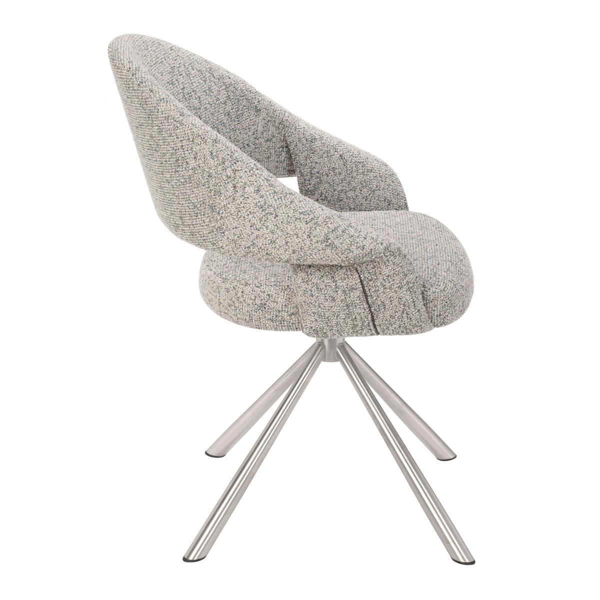 OTOČNÁ ŽIDLE PERAMA -TREND- - pastelově zelená/barvy nerez oceli, Moderní, kov/textil (61/83/61cm) - Mömax