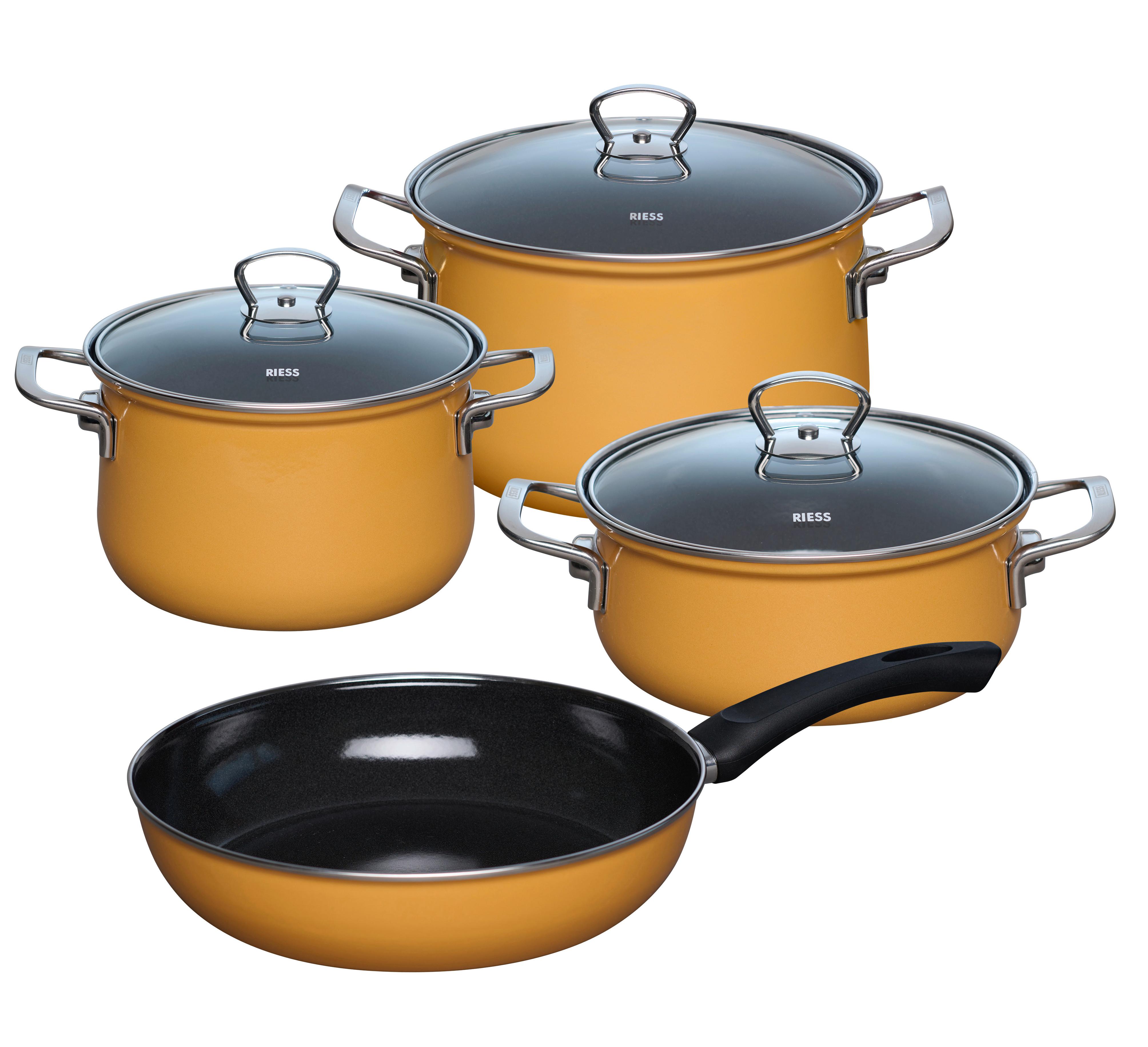 Kochtopfset 4-teilig Orange - Orange, Basics, Metall (48.50/28.50/24cm) - Riess