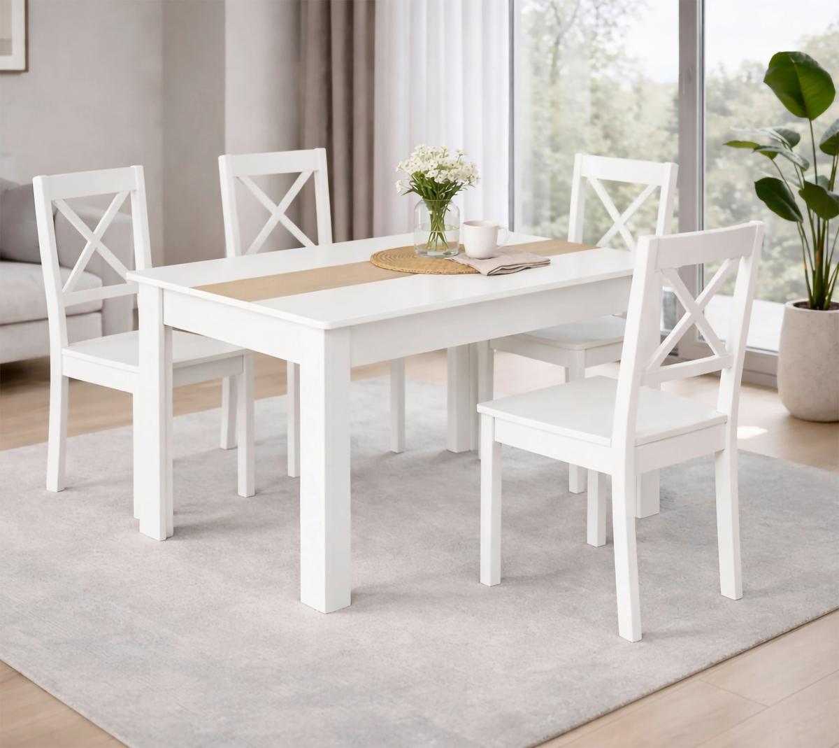 Esstisch Disalo Weiß/Honigeiche L: 115cm - Honigeiche/Weiß, MODERN, Holzwerkstoff (115/80/75cm) - MID.YOU