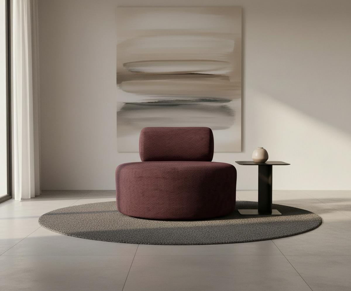 Relaxsessel Moss Bordeaux B: 88 Cm - Bordeaux/Schwarz, Basics, Textil (88/70/88cm) - Livetastic