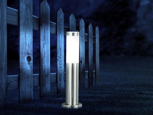 Led Außenleuchte Boston 9 Watt Edelstahl - Edelstahlfarben/Opal, Basics, Kunststoff/Metall (13,1/45cm) - Globo
