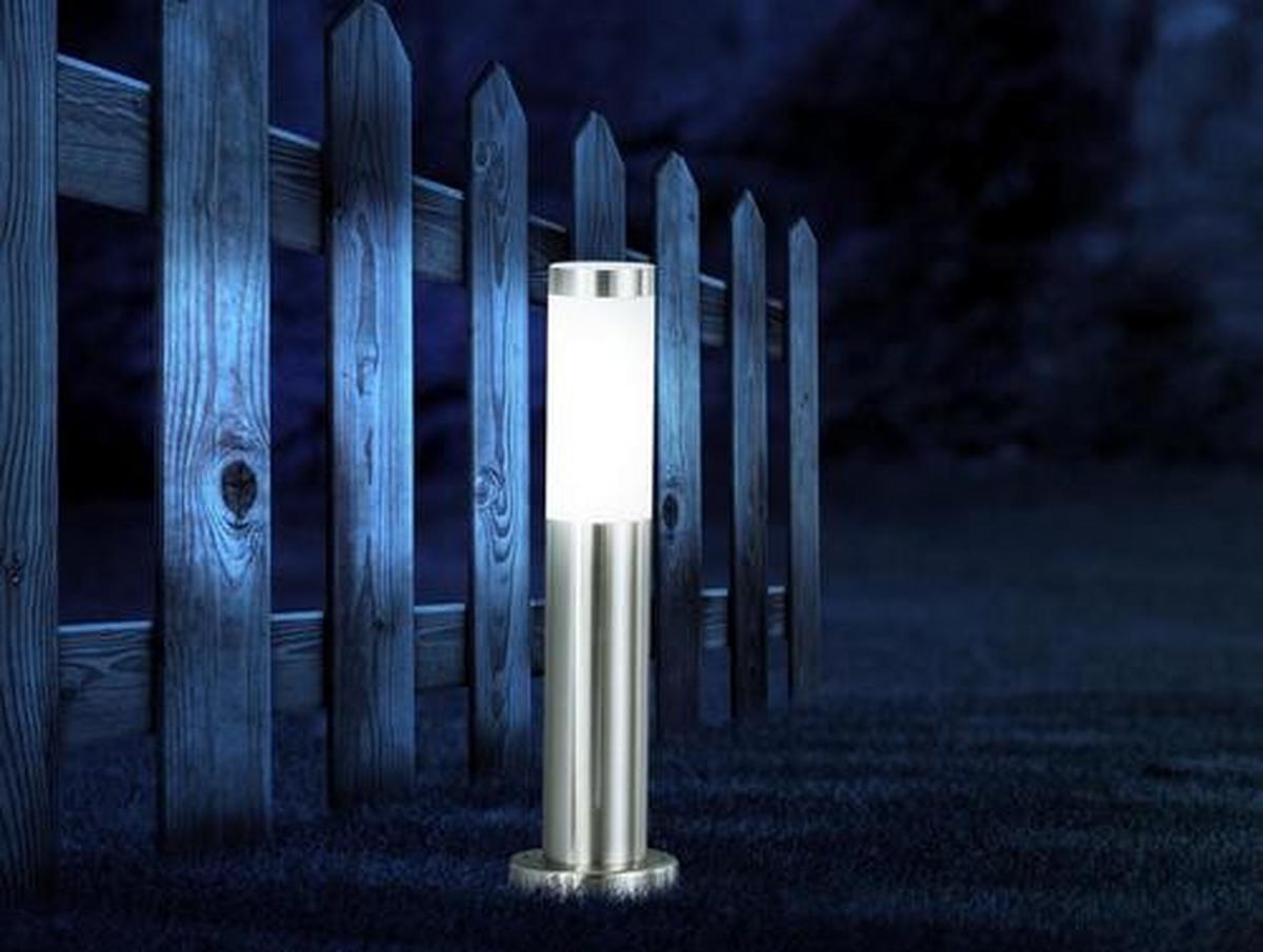 Led Außenleuchte Boston 9 Watt Edelstahl - Edelstahlfarben/Opal, Basics, Kunststoff/Metall (13,1/45cm) - Globo