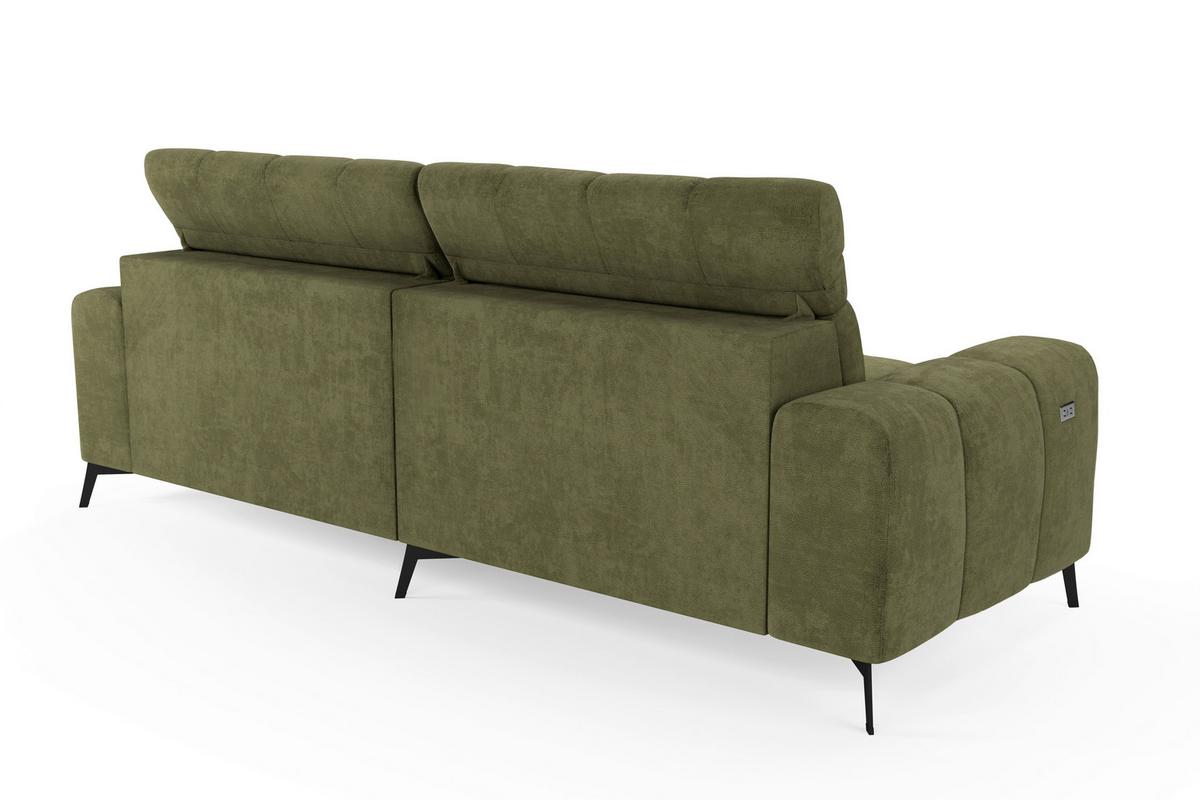 Rohová sedačka LAYA, pravá, olivově zelená tkanina MEMPHIS - olivově zelená, Moderní, textil (250/155cm) - Premium Living