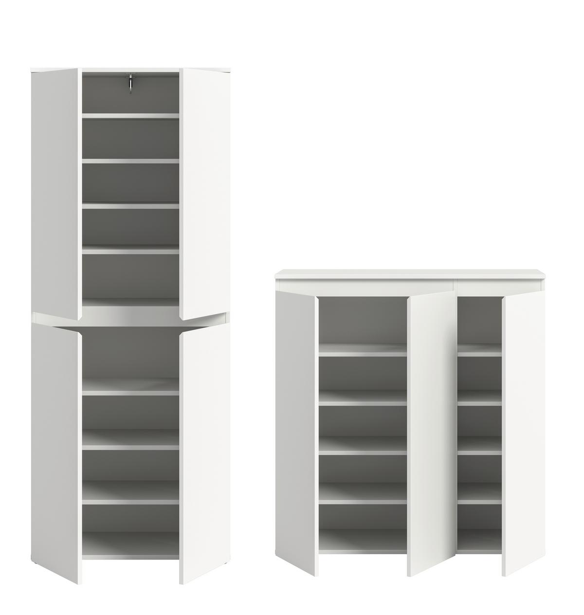 Garderobenschrank Scarpa Weiß B: 140 Cm - Schwarz/Weiß, Design, Holzwerkstoff (190/175/37cm) - Livetastic