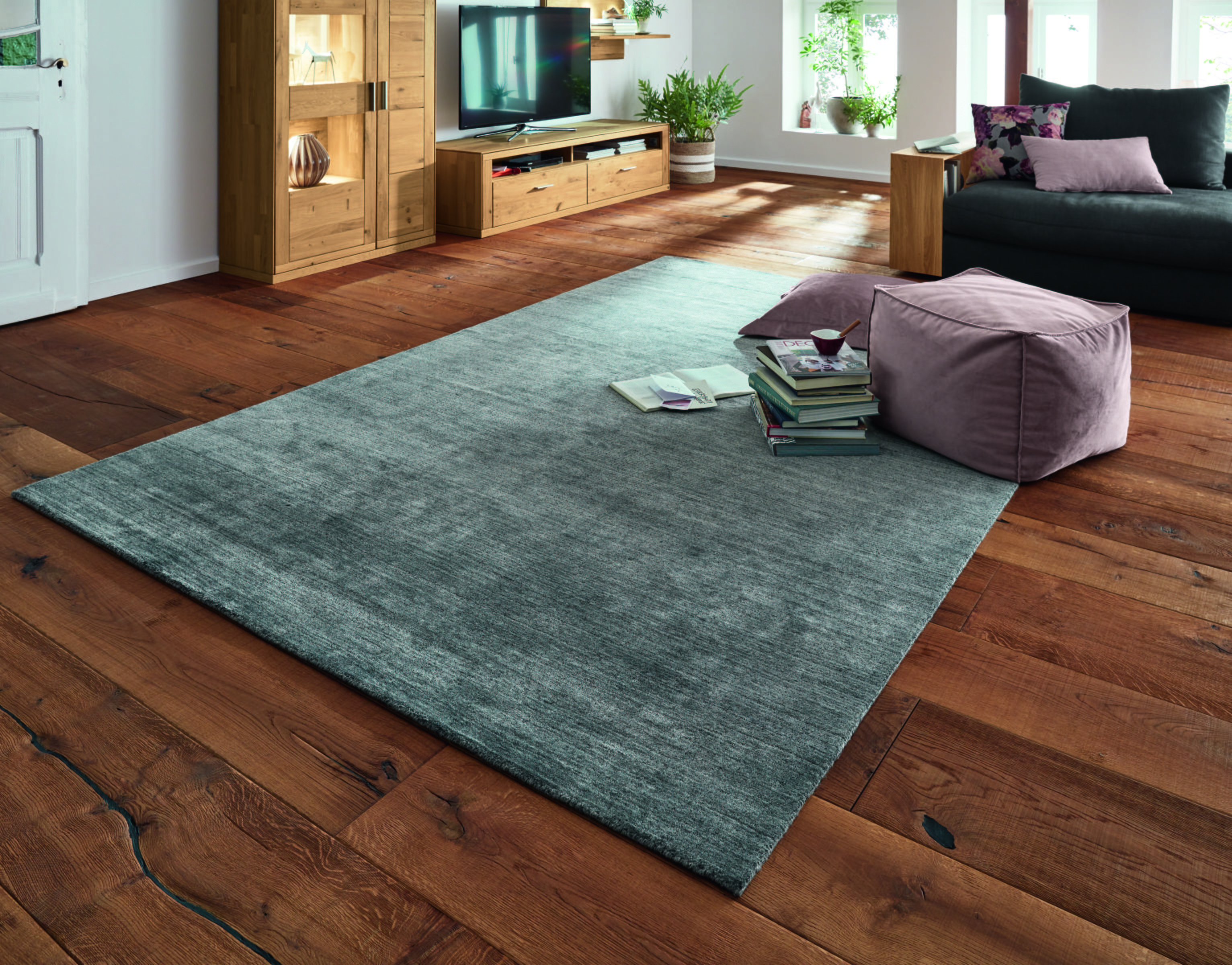 Orientalischer Webteppich Silberfarben Malibu 70x140 cm - Silberfarben, KONVENTIONELL, Textil (70/140cm) - Musterring