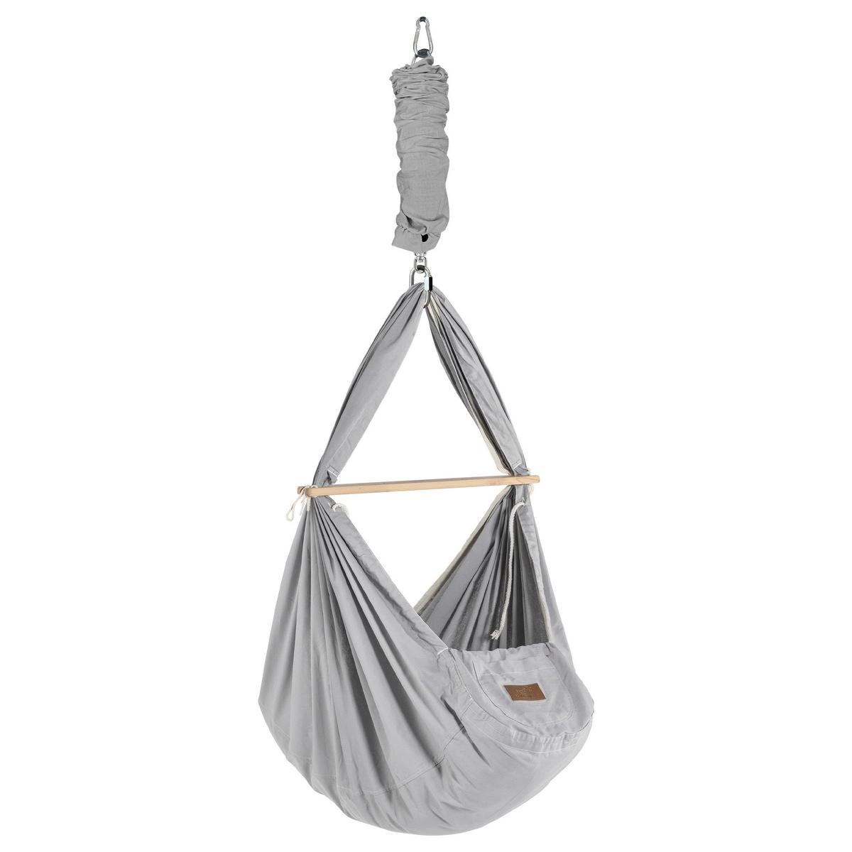 Federwiege Federwiegenset - Anthrazit/Grau, Basics, Kunststoff/Textil (135/194/135cm) - SCHMUSEWOLKE