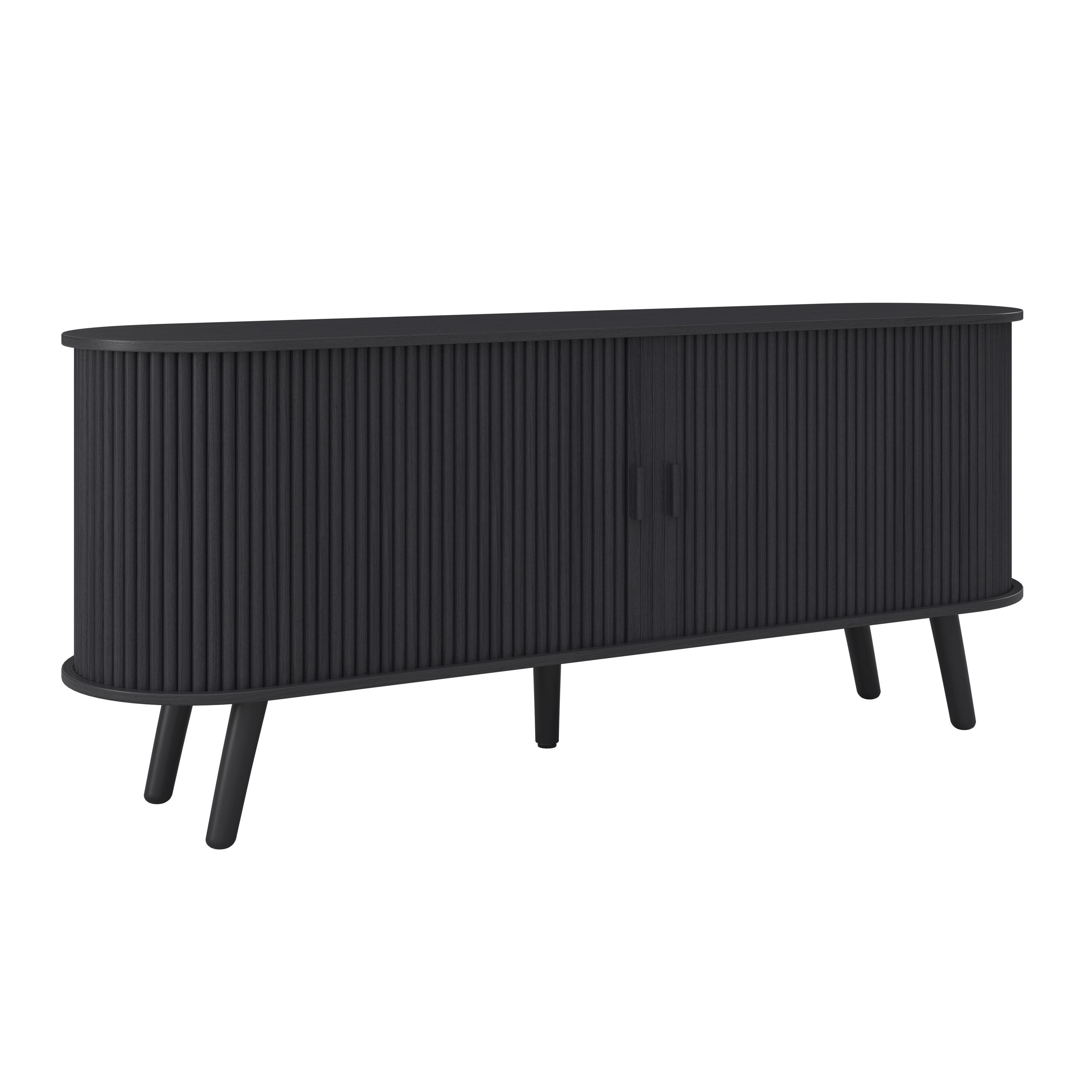 Komoda ENNIO čierna - čierna, Modern, drevo/kompozitné drevo (160/80/40cm) - Bessagi Home