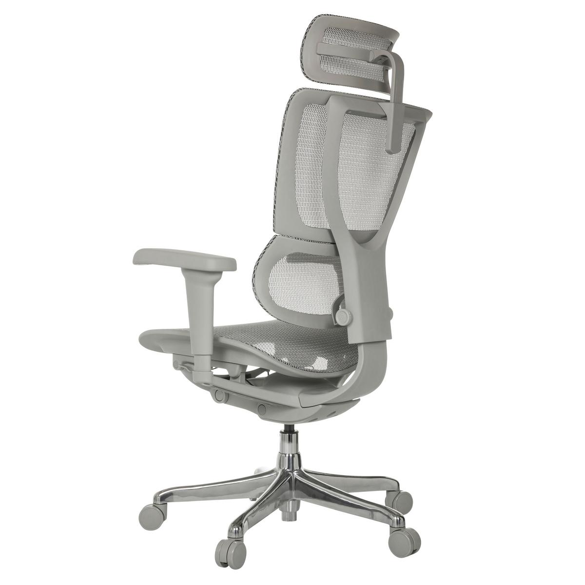 Drehstuhl Ergohuman Slim Ultra Grau B: 71 cm - Silberfarben/Grau, MODERN, Kunststoff/Textil (71/116 - 135/75cm) - MID.YOU