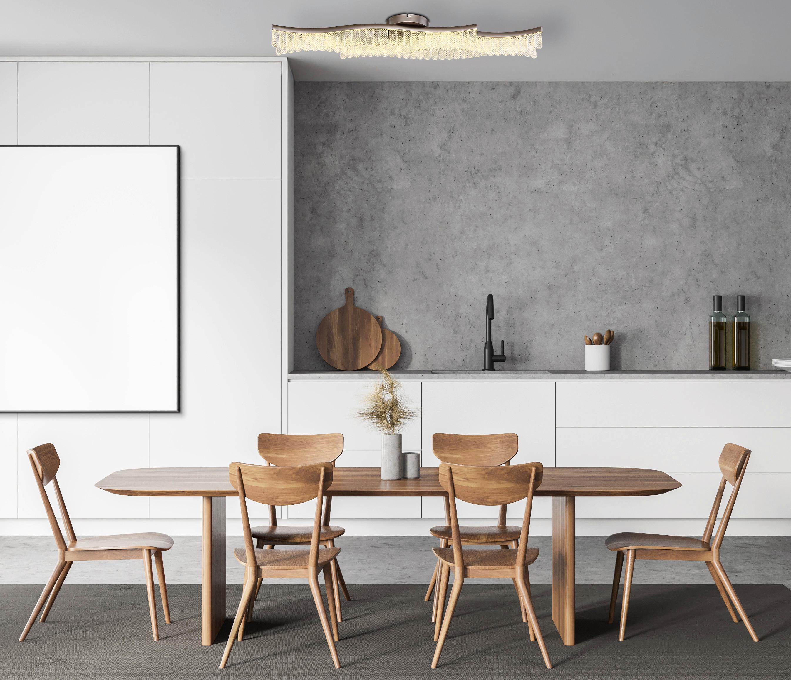 LED-Deckenleuchte 67348d Juliet - Klar/Graphitfarben, Design, Kunststoff/Metall (108/18/13cm) - Globo
