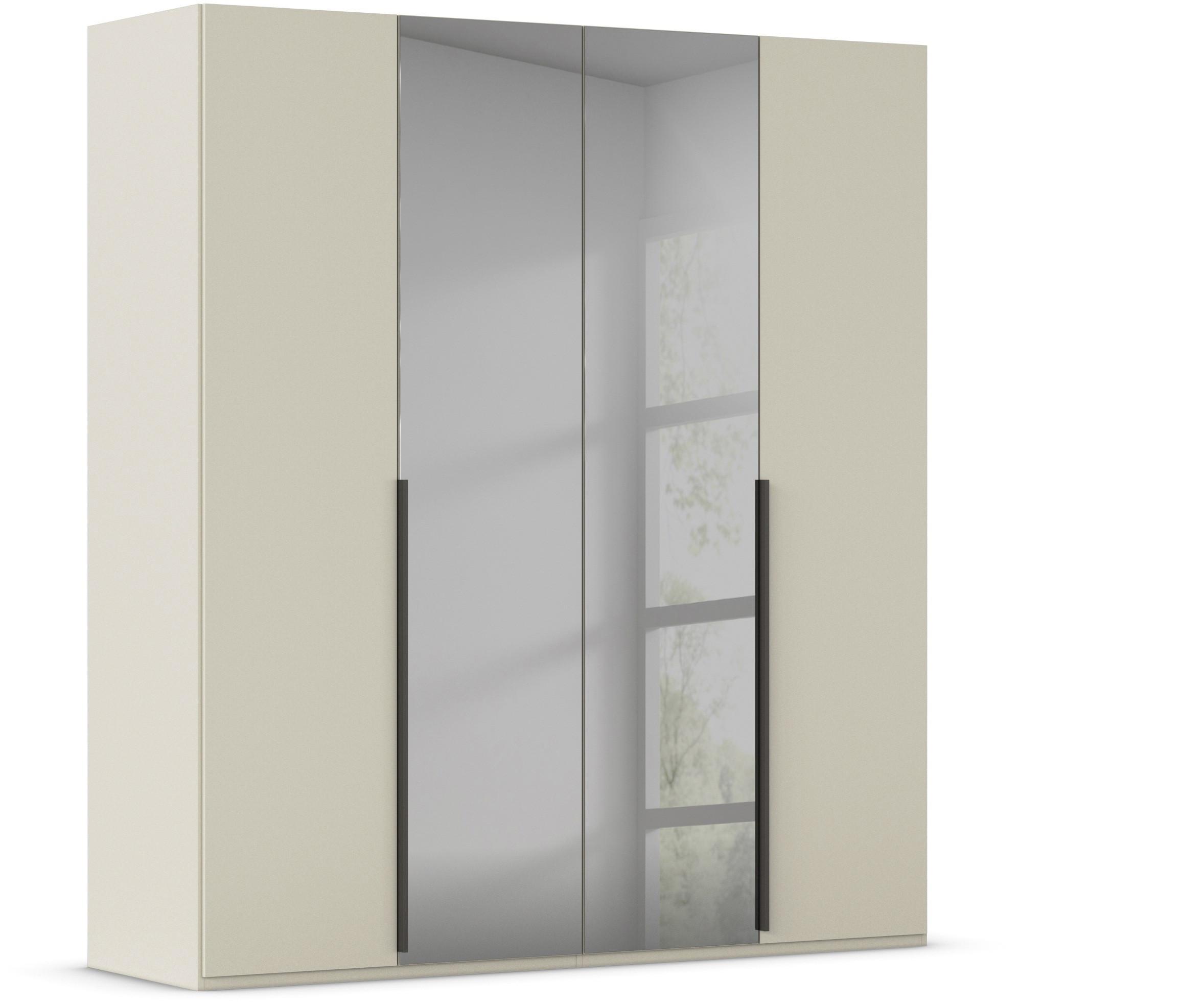 Drehtürenschrank Paola Grau Champagner B: 201cm - Champagner/Grau, Trend, Glas/Holzwerkstoff (201/223/61cm) - Rauch Möbel