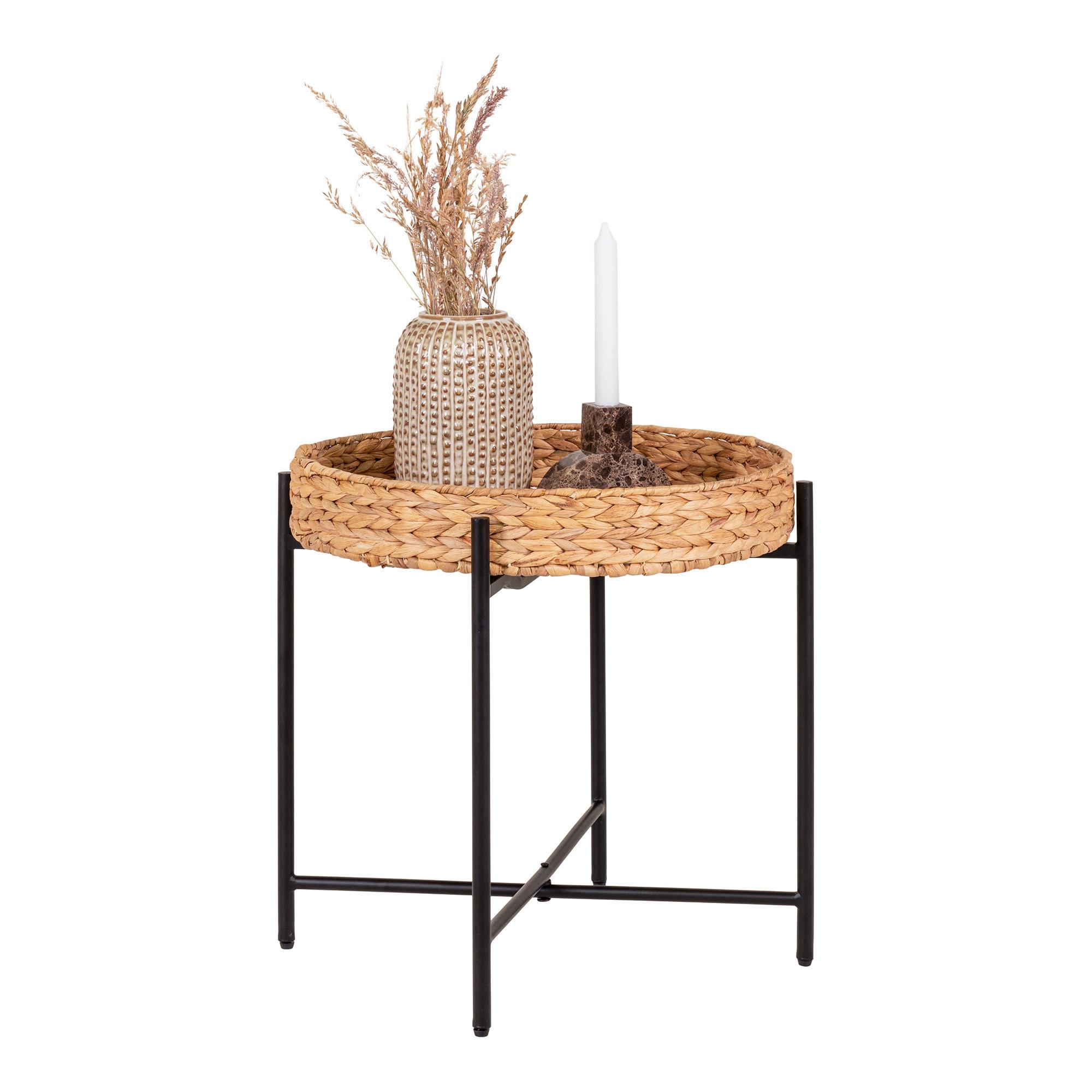 Beistelltisch Naro Braun Schwarz B: 50 cm - Schwarz/Braun, Design, Naturmaterialien/Metall (50/48.5/50cm)