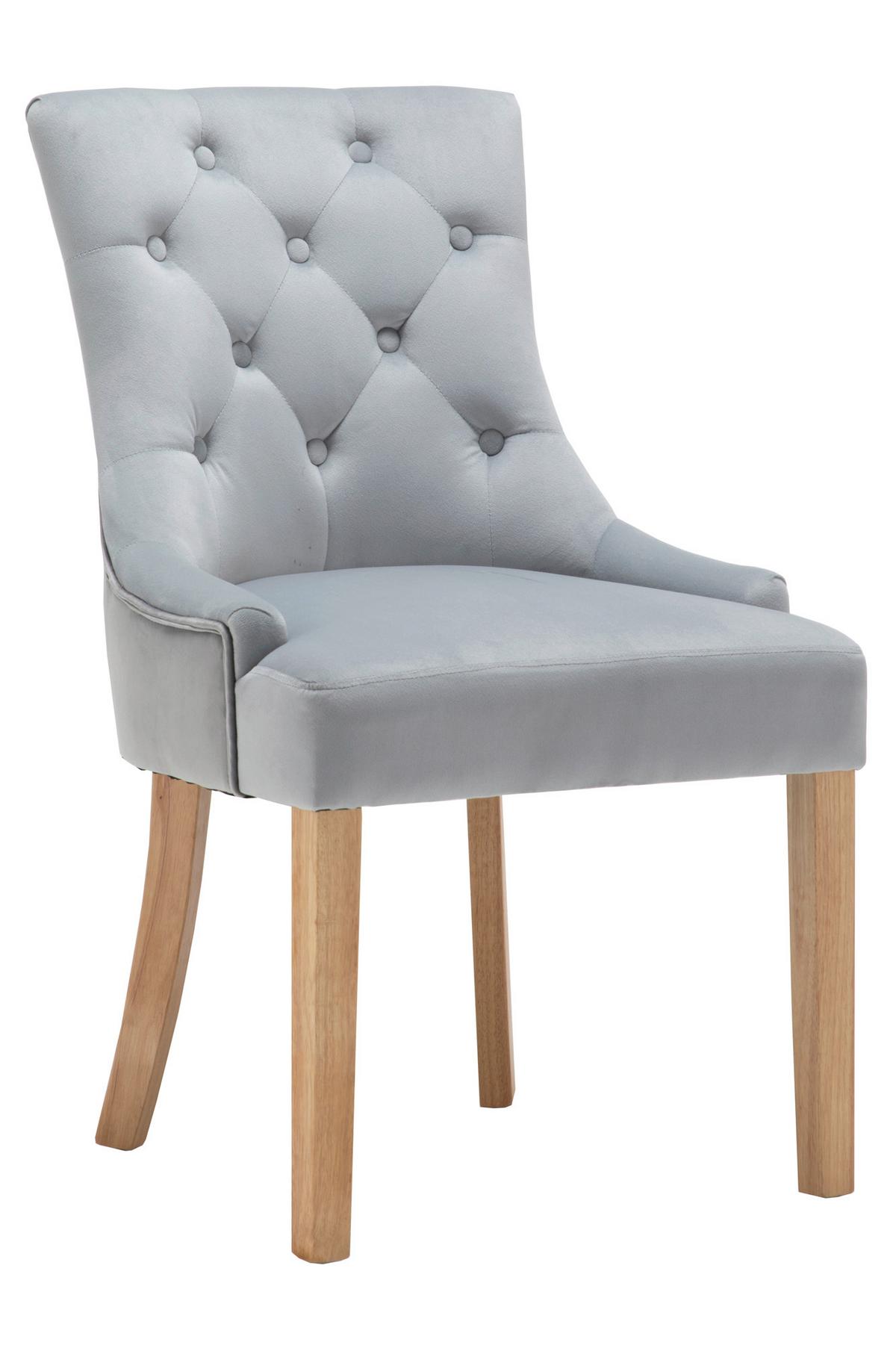 STUHL-SET Hellgrau/Naturfarben 2-teilig - Hellgrau/Naturfarben, MODERN, Holz/Textil (56/91/63cm) - MID.YOU