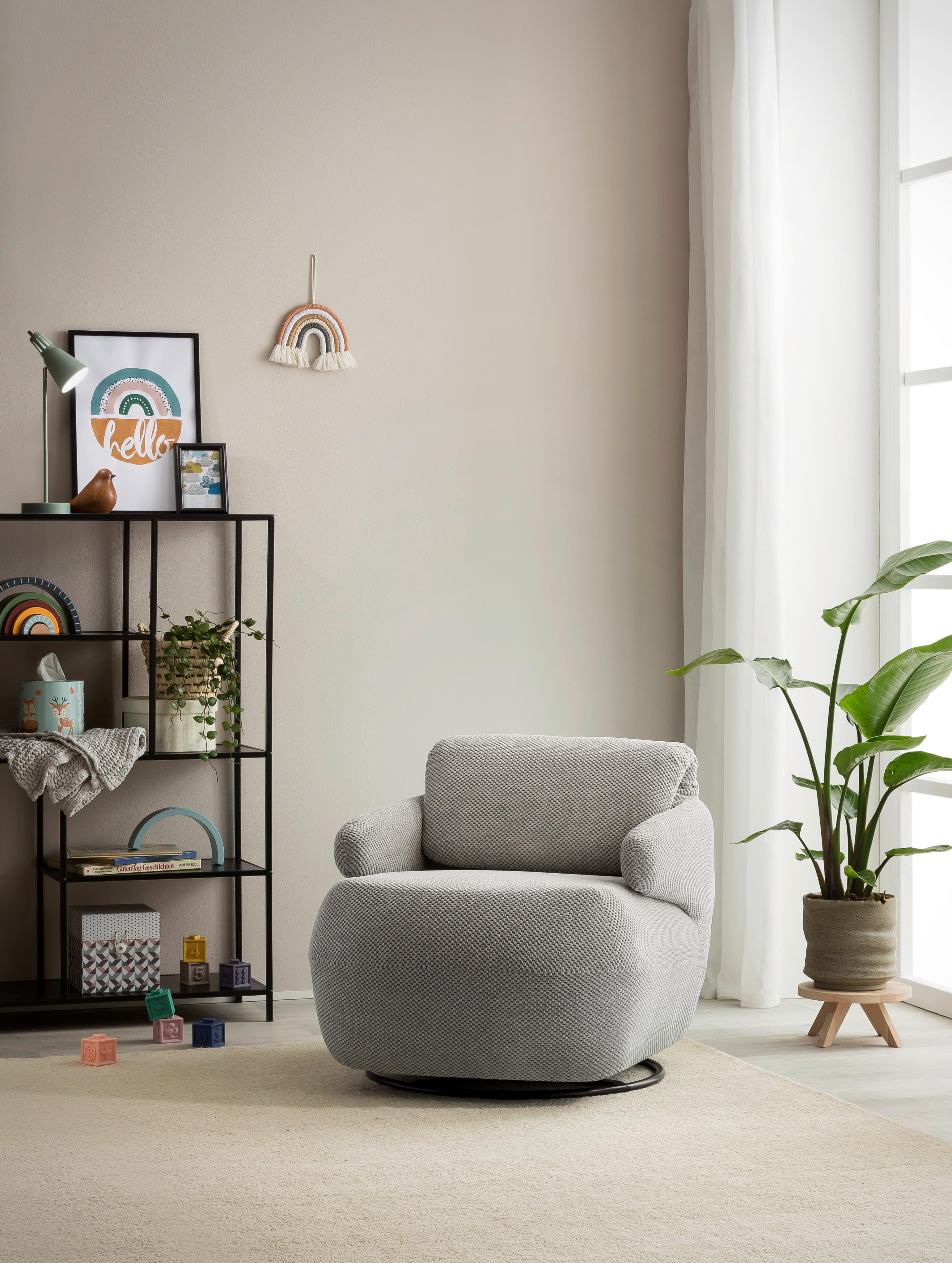 Sessel Hellgrau B: 68 cm - Hellgrau/Schwarz, Design, Textil (68/67/88cm) - MID.YOU