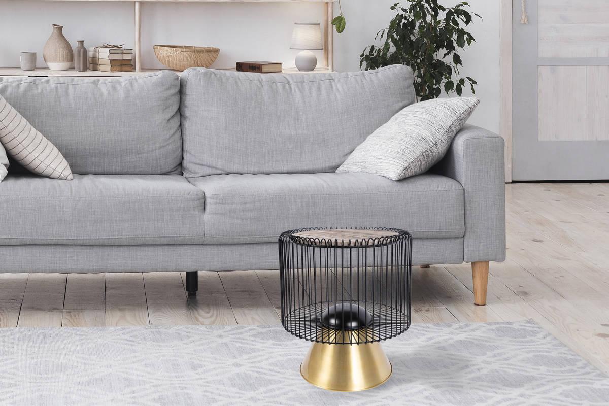 Beistelltisch Malibu Schwarz/Goldfarben