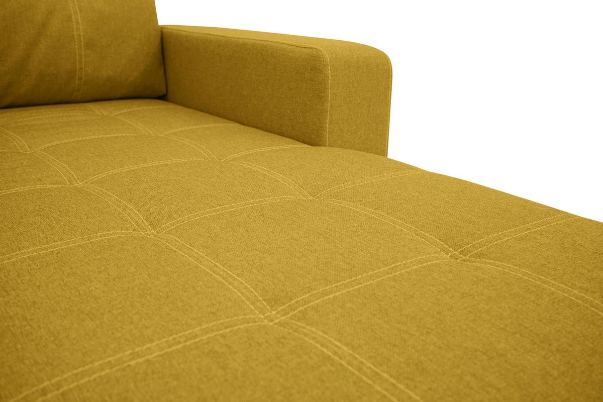 Eckschlafsofa Mediolan Senfgelb S: 240x160 cm - Senfgelb/Schwarz, Design, Textil (240/160cm) - Livetastic