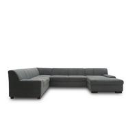 Wohnlandschaft Norma Mit Schlaffunktion Dunkelgrau - Wengefarben/Dunkelgrau, Design, Textil (212/328/153cm) - MID.YOU