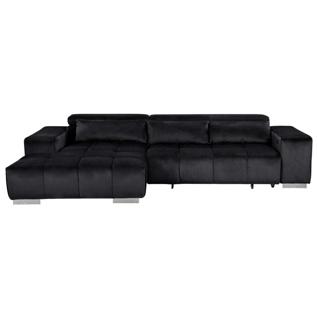 Ecksofa Orion elektrischer Sitzvorzug Schwarz