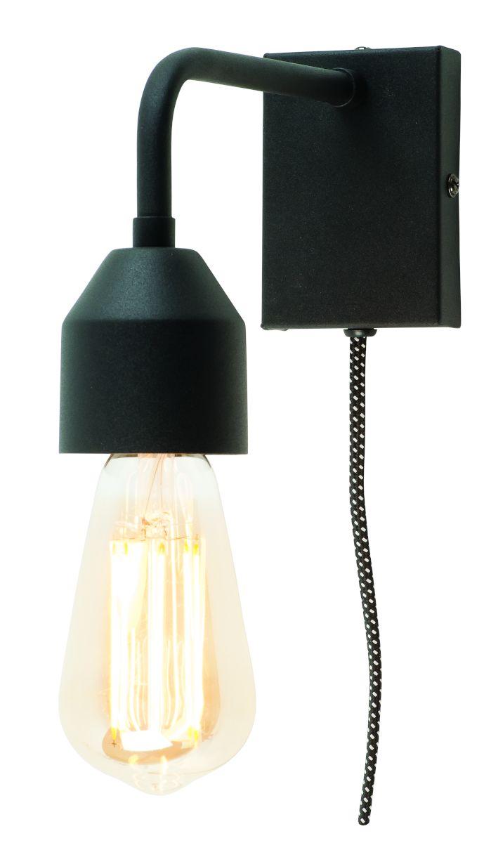 Wandleuchte Madrid 1-Flammig - Schwarz, Design, Metall (7/14,7/20,3cm) - It's about Romi
