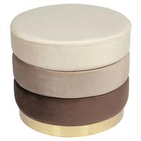 Hocker Elyse 100 Beige/Braun D: 50 cm - Beige/Goldfarben, Design, Textil (50/42cm) - Kayoom