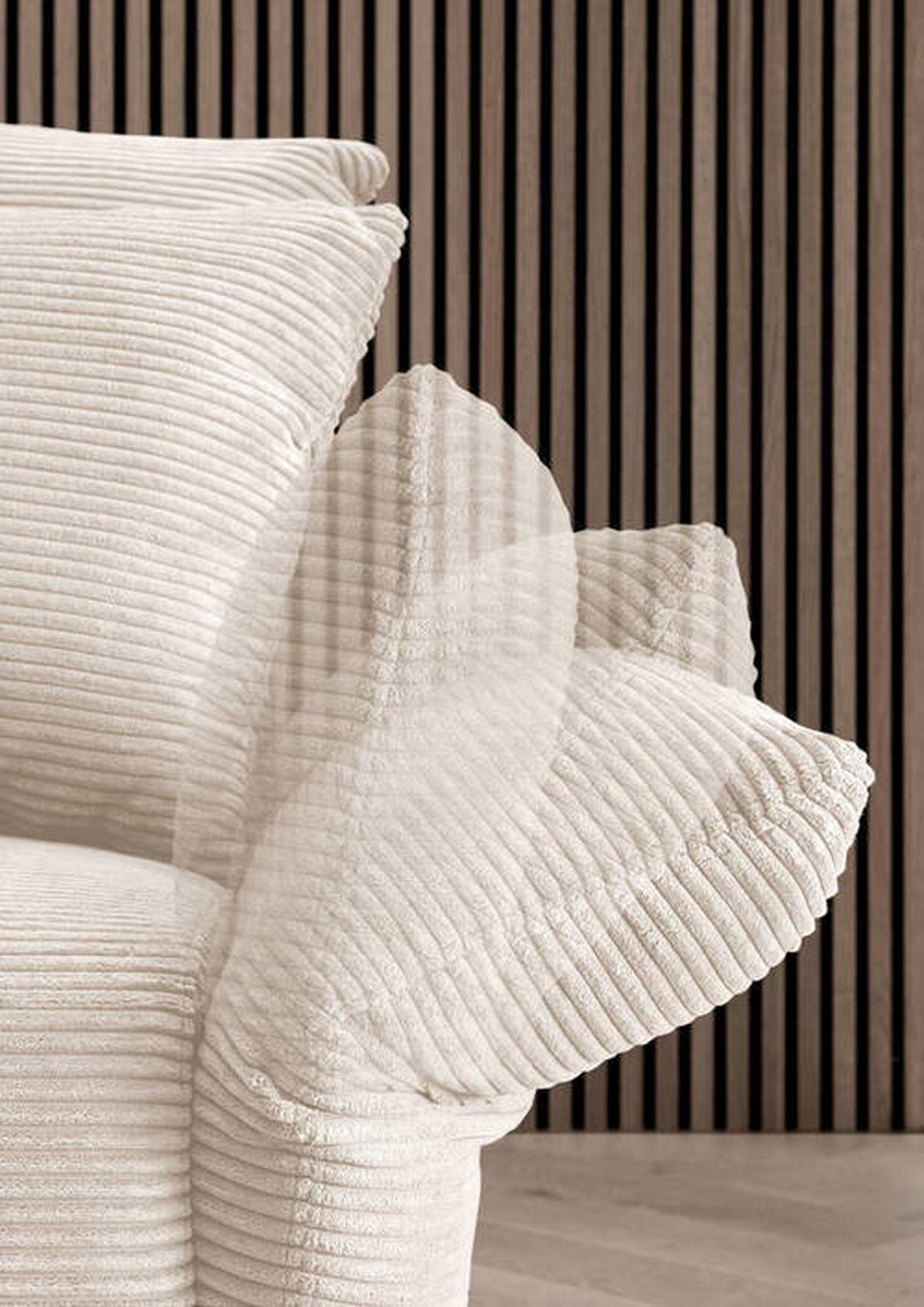 Ecksofa Vanilla Beige S: 294x256 cm - Beige/Schwarz, Design, Textil (294/256cm) - Livetastic