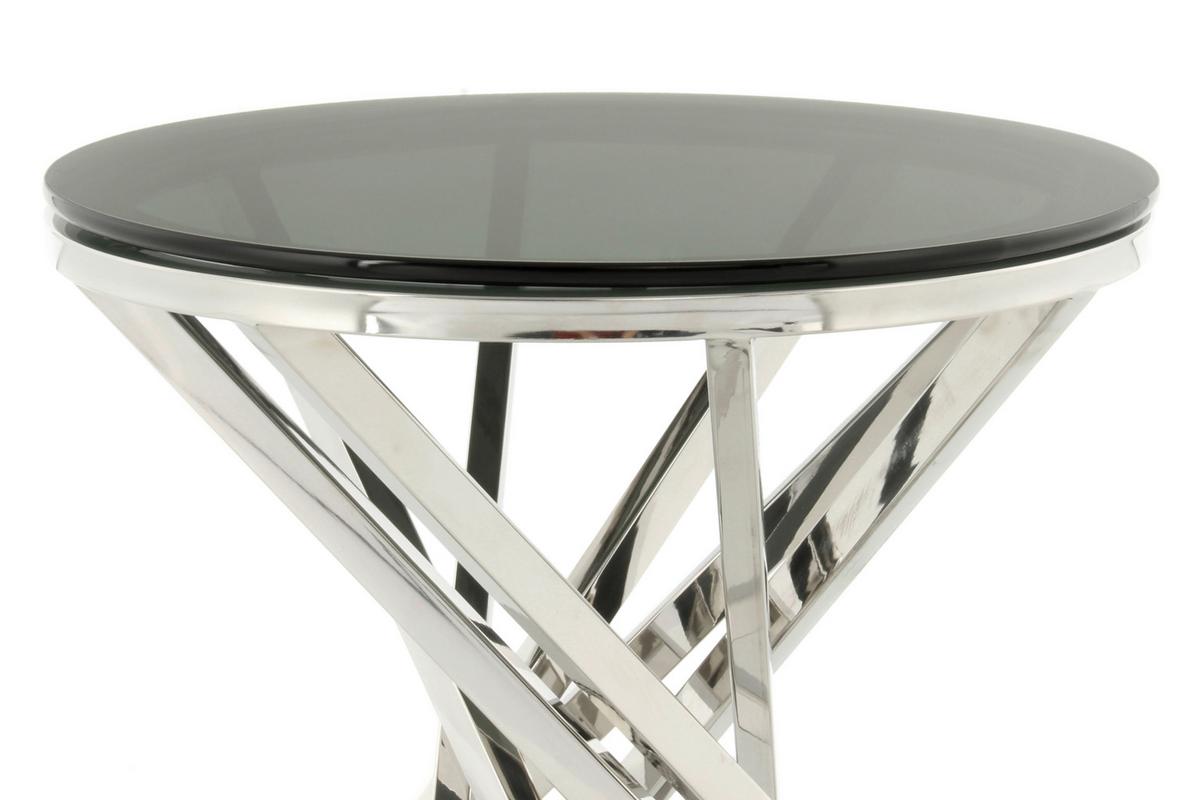 Beistelltisch Wesley 125 Schwarz/Silberfarben B: 40 cm - Silberfarben/Schwarz, Design, Glas/Metall (40/40/42cm) - Kayoom