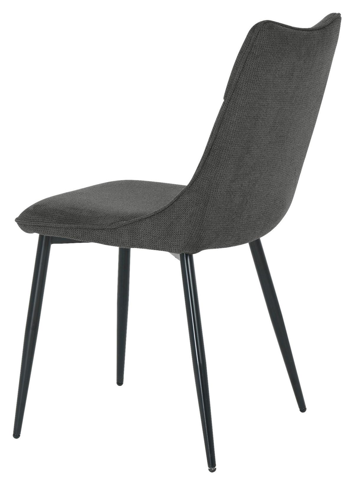 Esszimmerstuhl Carlo Anthrazit, Schwarz 2er Set - Anthrazit/Schwarz, Design, Textil/Metall (59/88/47cm) - MID.YOU