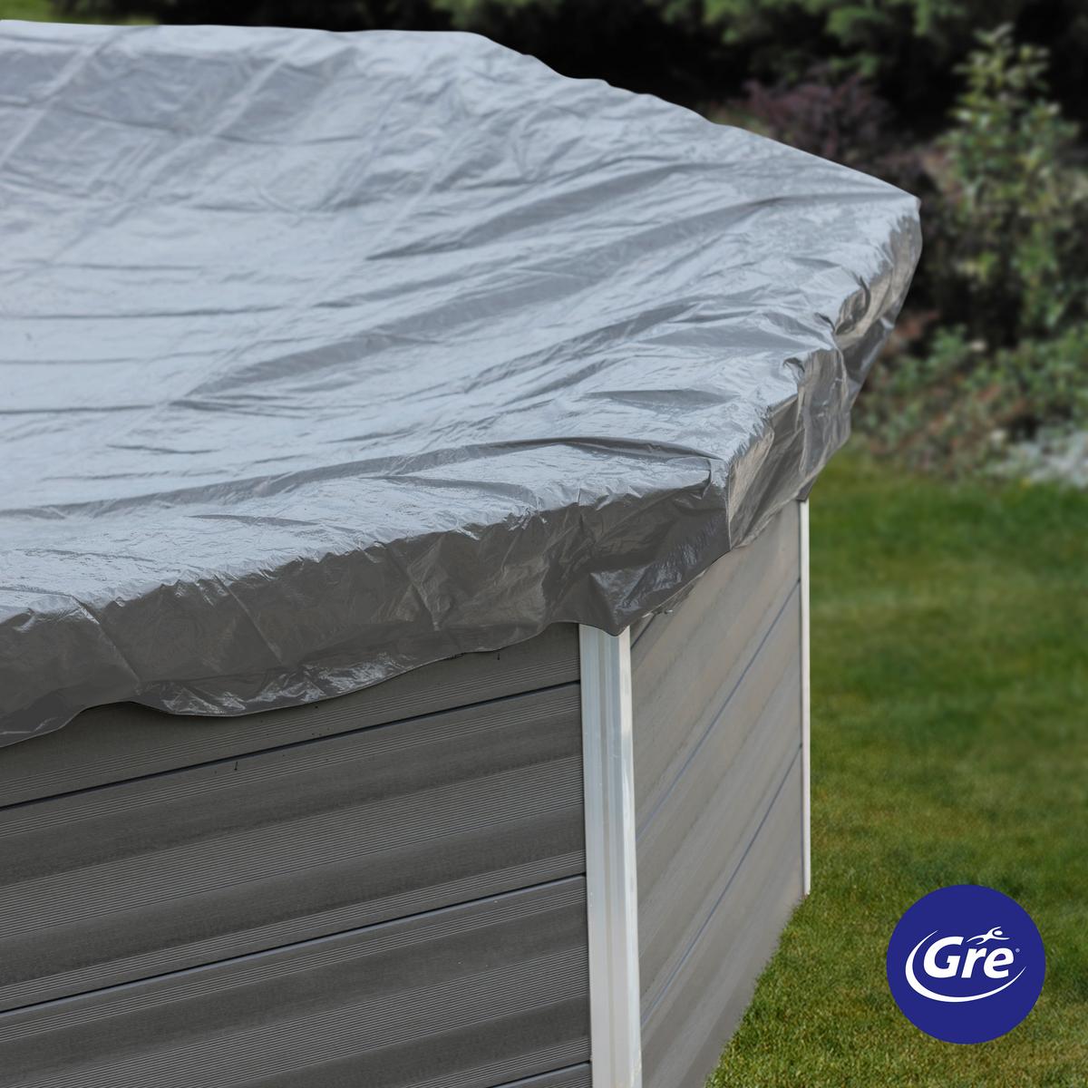 Poolabdeckplane Winterabdeckplane - Grau, KONVENTIONELL, Kunststoff (460cm) - Gre