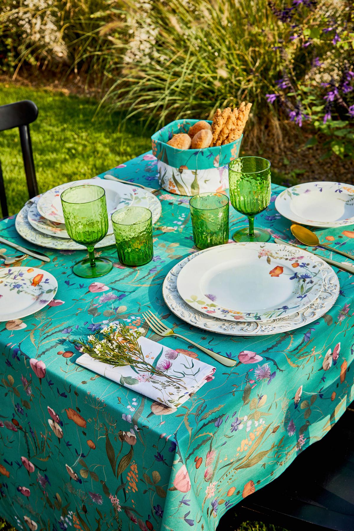 Tafelservice Flora Keramik 6 Personen Geschirr Set - Multicolor/Weiß, Design, Keramik - Tognana