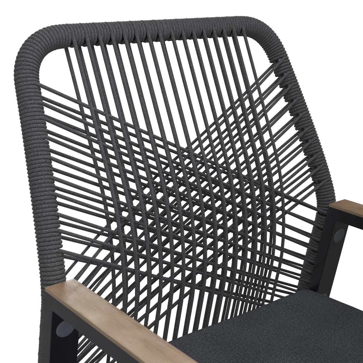 Gartenstuhl Daniela - Dunkelgrau/Eichefarben, MODERN, Textil/Metall (55/90/67cm) - Beldano