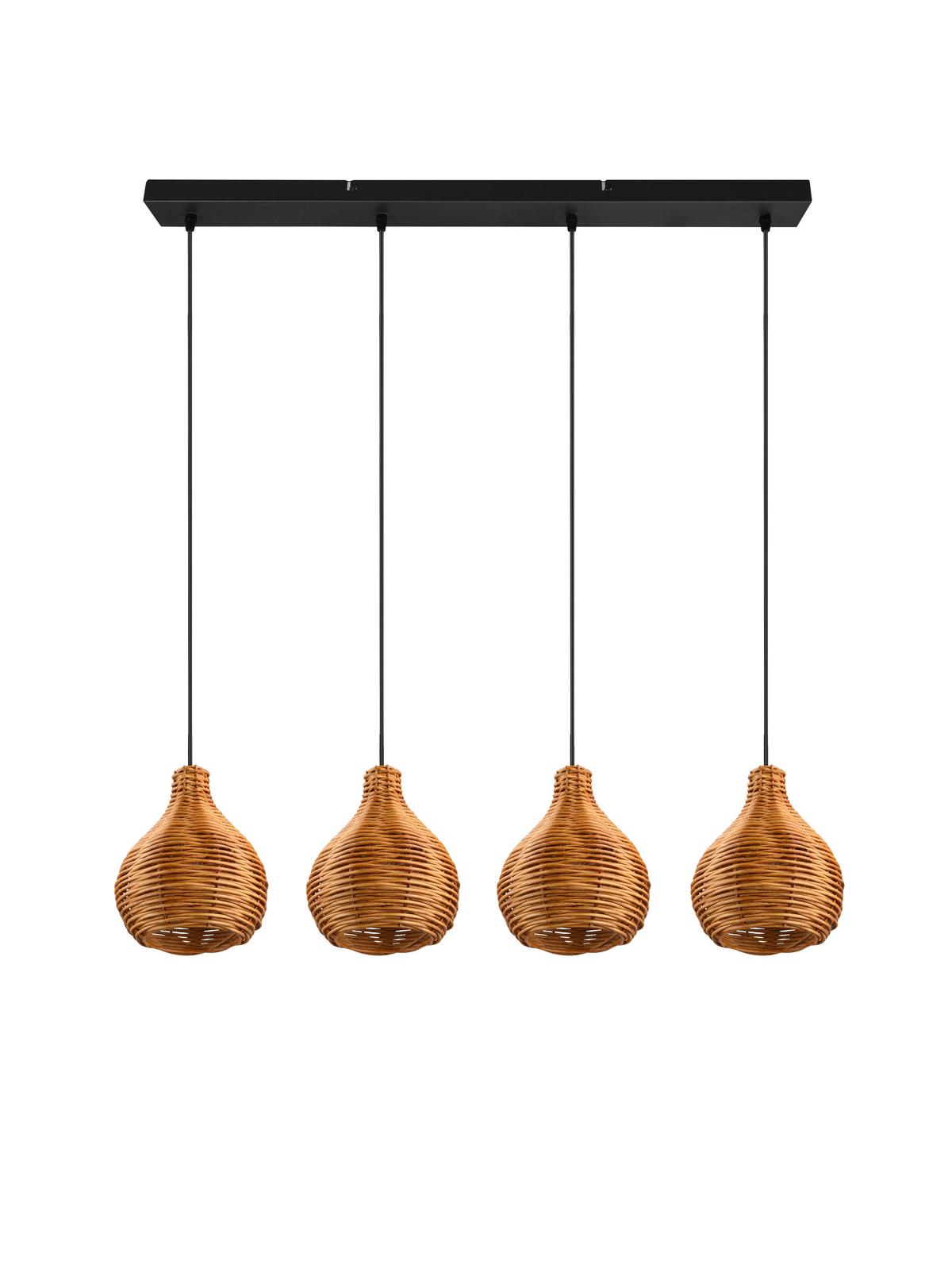 Pendelleuchte R31294036 - Schwarz/Braun, Basics, Holz/Metall (93/150/17cm)