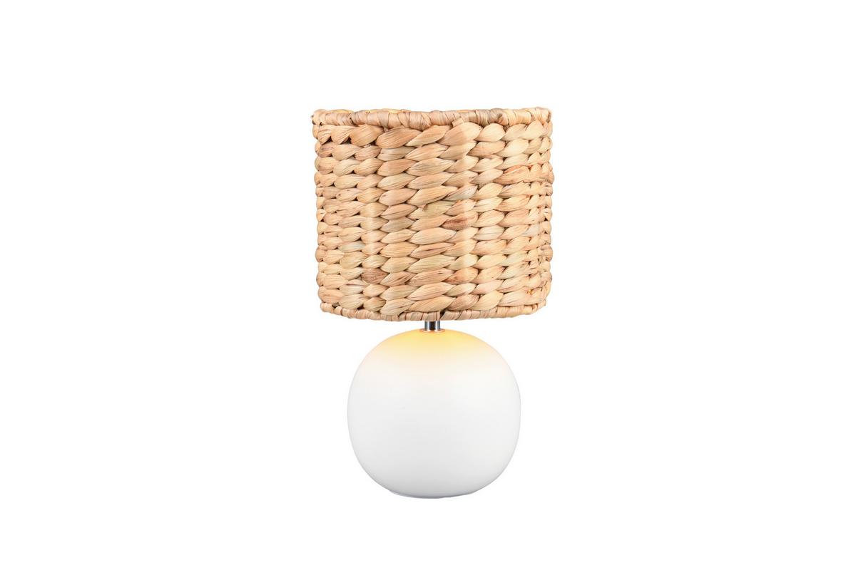 Tischleuchte 518900101 Vina - Braun/Weiß, Basics, Naturmaterialien/Keramik (18/29cm) - Trio Leuchten