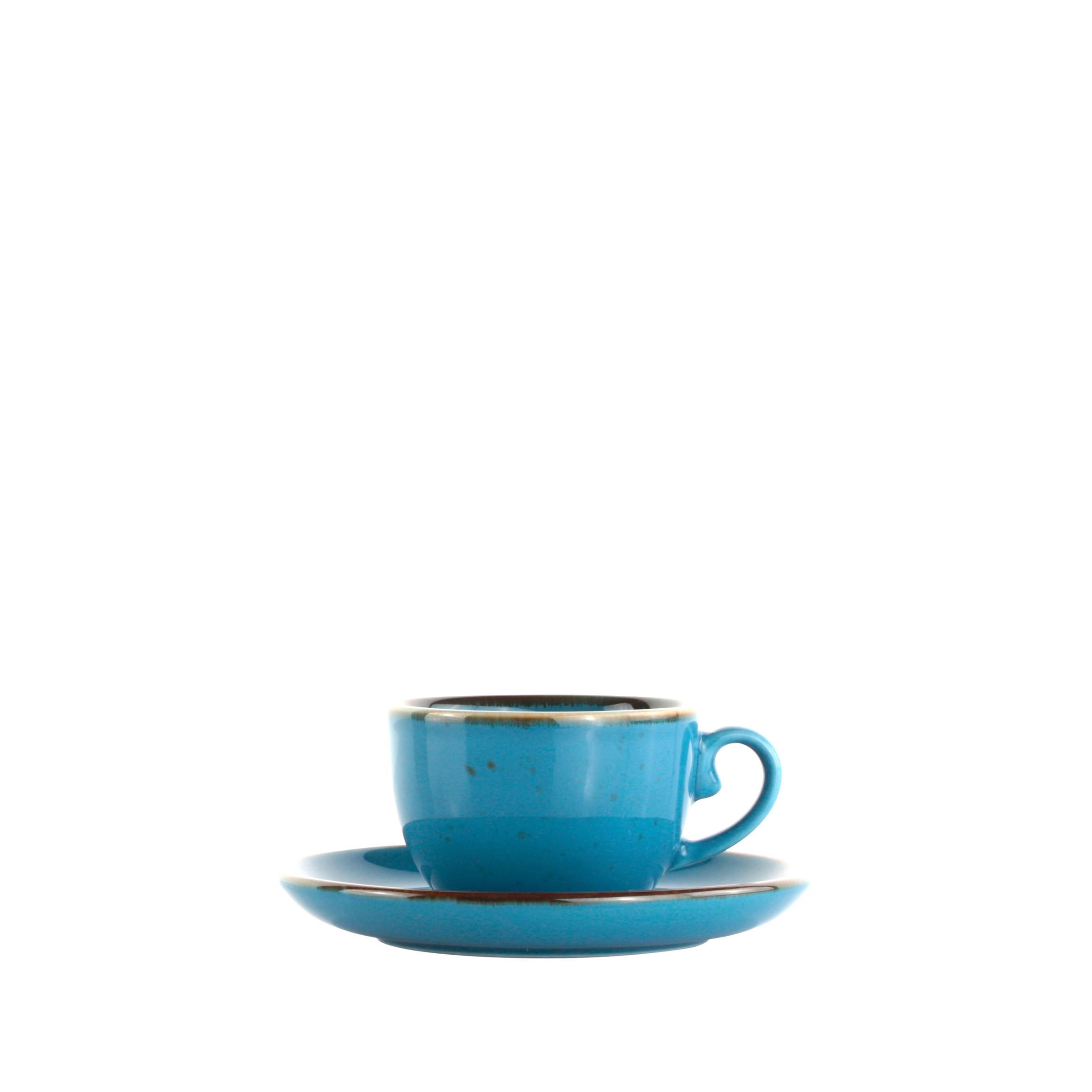 šálek a podšálek na espresso CAPRI - modrá, Moderní, keramika - Mömax