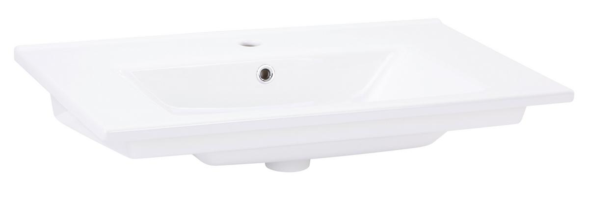 Waschbecken Bavelli Keramik 75x45 Cm Weiß - Weiß, KONVENTIONELL, Keramik (75/2/45cm)