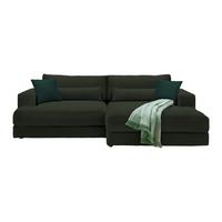 Rohová sedačka FABIONA, pravá, zelený menčester, zelená - čierna, Modern, drevo/plast (268/194cm) - Premium Living