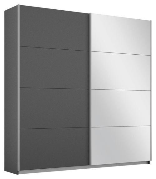 Schwebetürenschrank Mit Spiegel 181cm Belluno, Grau Dekor - Grau, MODERN, Holzwerkstoff (181/210/62cm) - Rauch Möbel