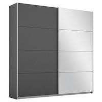 Schwebetürenschrank M. Spiegel 181cm Belluno, Grau Metallic - Grau, MODERN, Holzwerkstoff (181/230/62cm) - Rauch Möbel