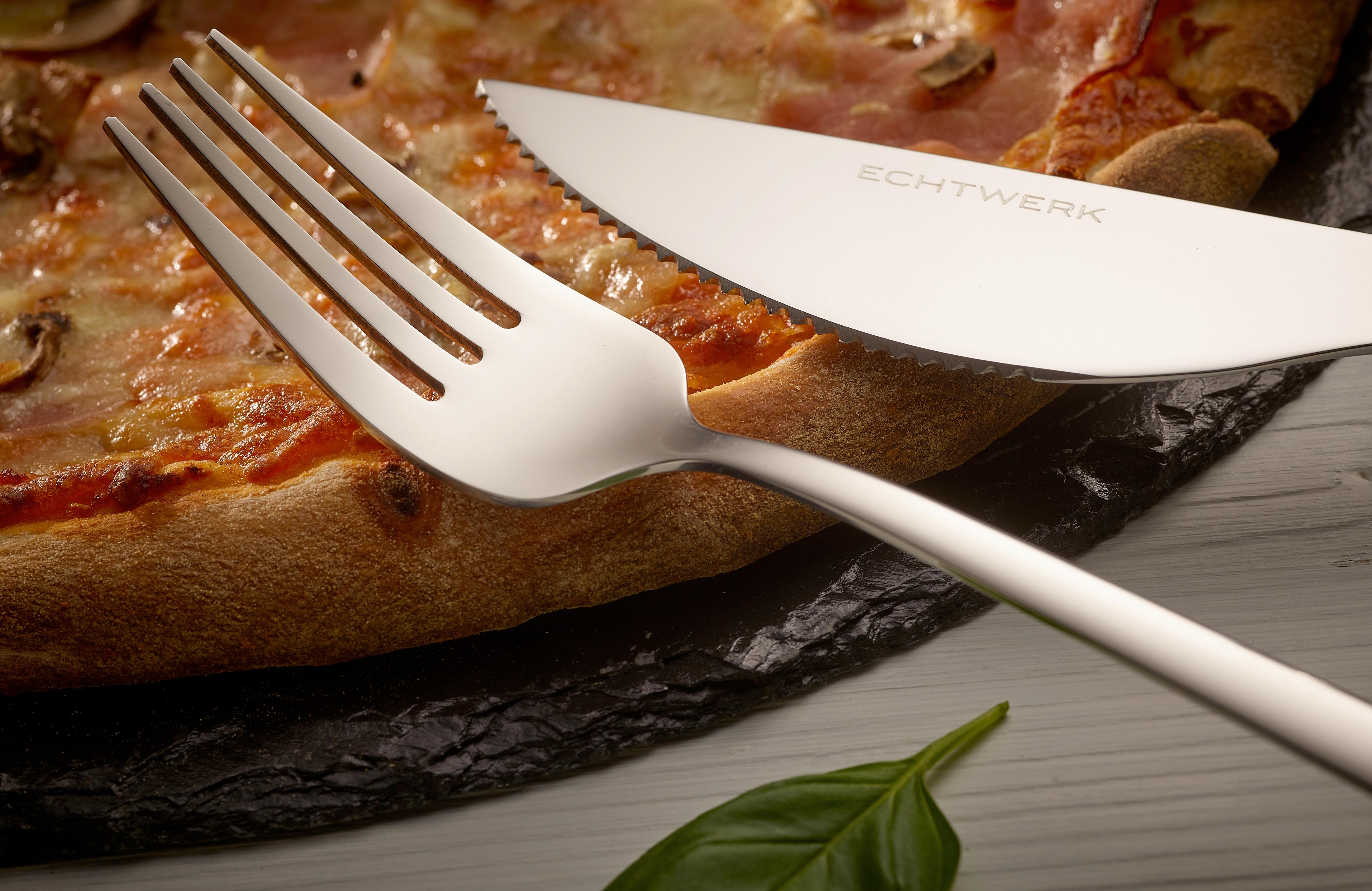 Pizzabesteckset 8-Teilig für 4 Personen - Silberfarben, Basics, Metall (23cm) - Echtwerk