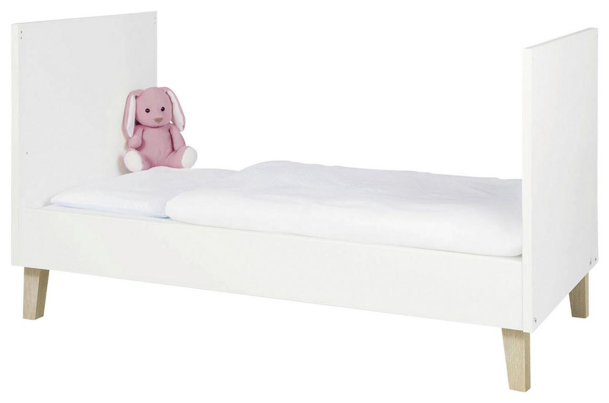 BABYZIMMER Weiss, Eichefarben - Eichefarben/Weiß, Design, Holzwerkstoff (145/77/84cm) - Pinolino