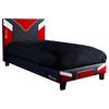 Bett Cerberus - Rot/Schwarz, MODERN, Holzwerkstoff/Kunststoff (90/190cm) - X Rocker