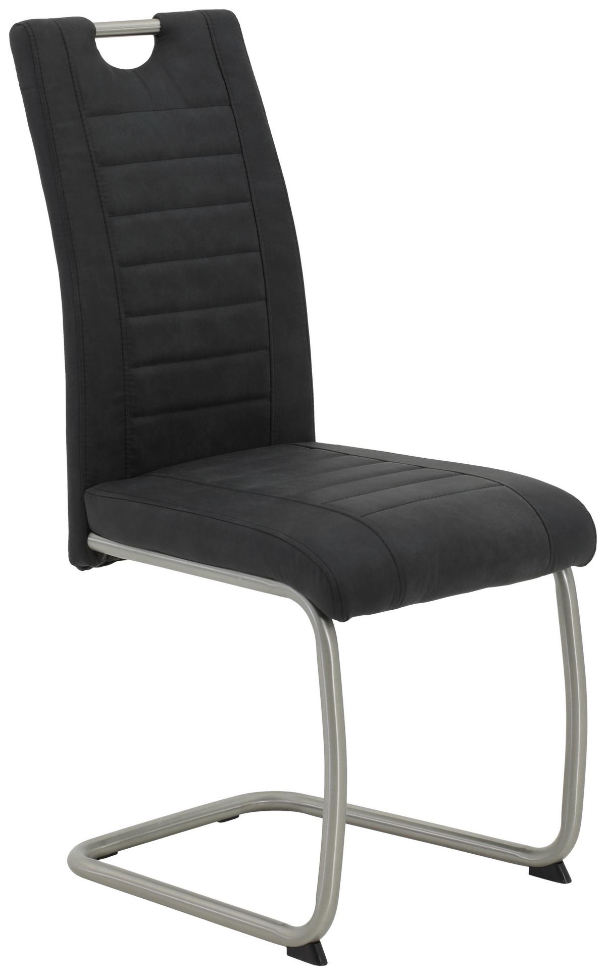 Schwingstuhl-set Ulla S Anthrazit - Edelstahlfarben/Anthrazit, MODERN, Textil/Metall (43/98/59cm) - MID.YOU