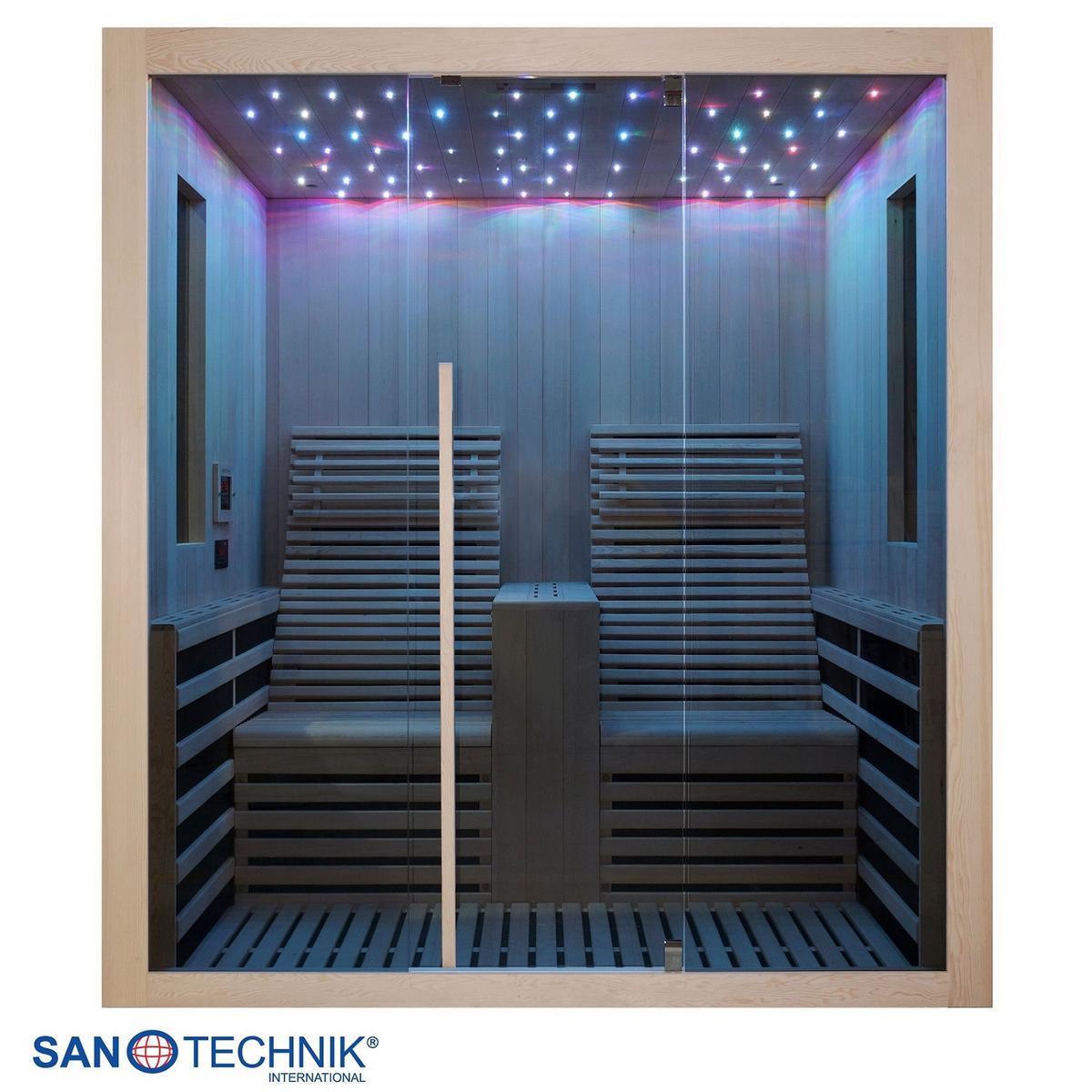 Infrarotkabine 2 Personen 180x195x150 cm Carbon - Naturfarben, Basics (180/195/150cm) - Sanotechnik