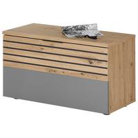 Garderobenbank Milan B: 85 Cm 1 Klappe Eiche Dekor - Schwarz/Eiche Artisan, Natur, Holzwerkstoff (85/48/38cm) - MID.YOU