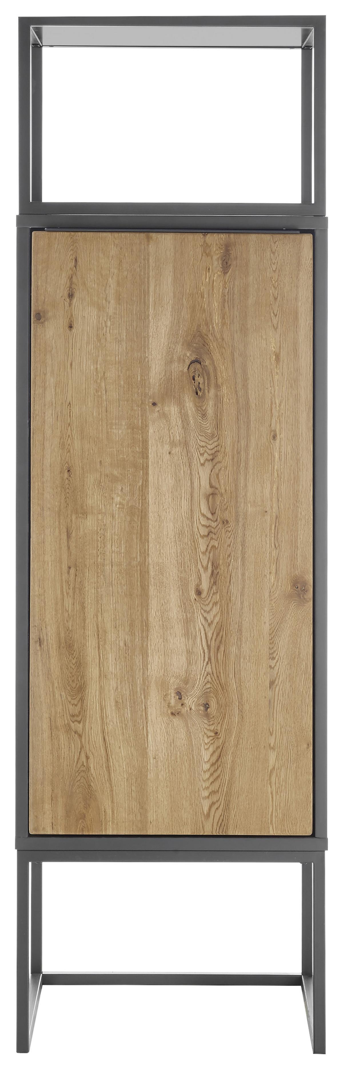 Regal Mit Drehtür Asmara B: 50 Cm Anthrazit/eiche Dekor - Eichefarben/Anthrazit, MODERN, Holzwerkstoff (50/165/40cm) - Livetastic