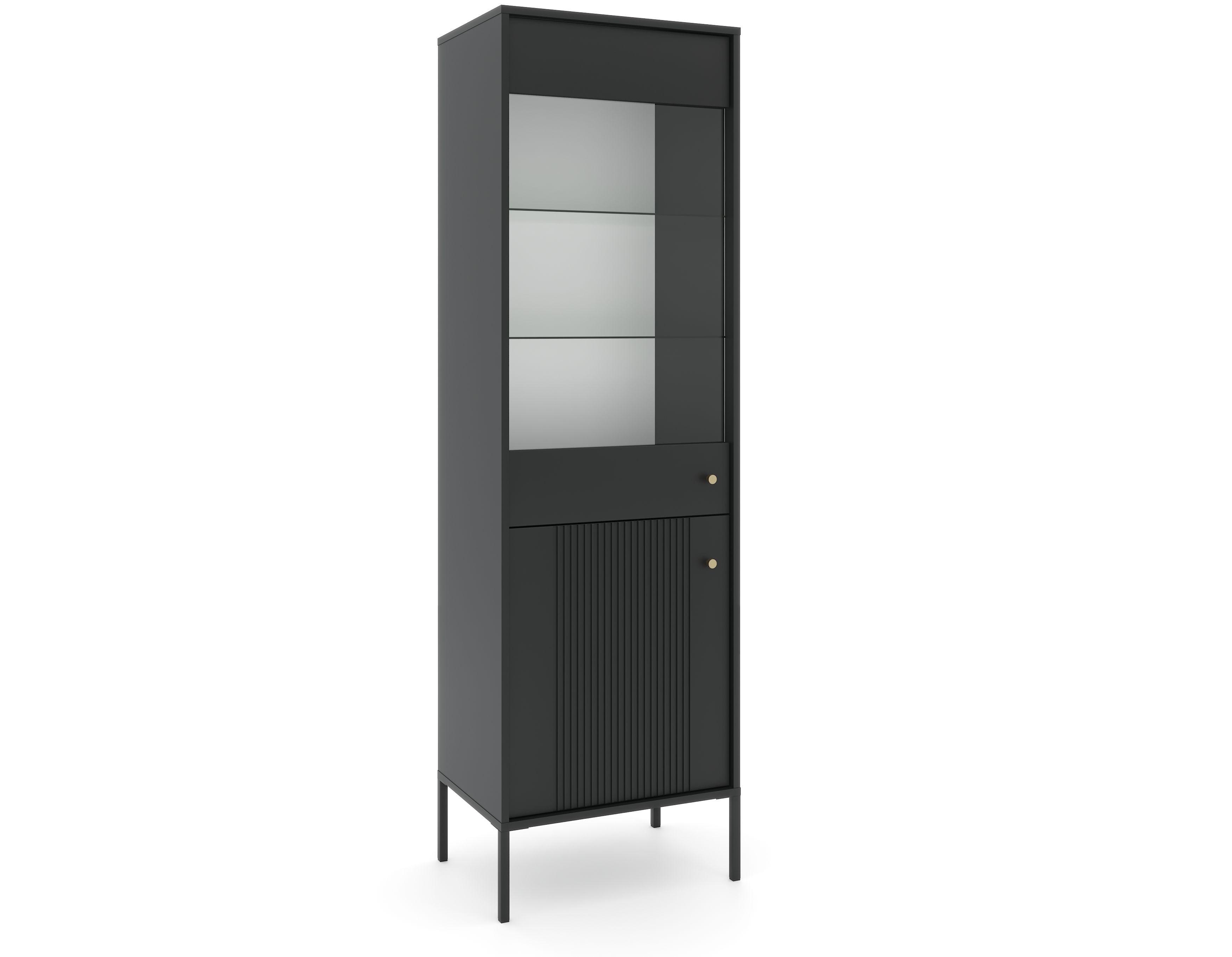 VITRÍNA ISEO BLACK/BLACK/GOLD - Design (104/37/68cm) - Based