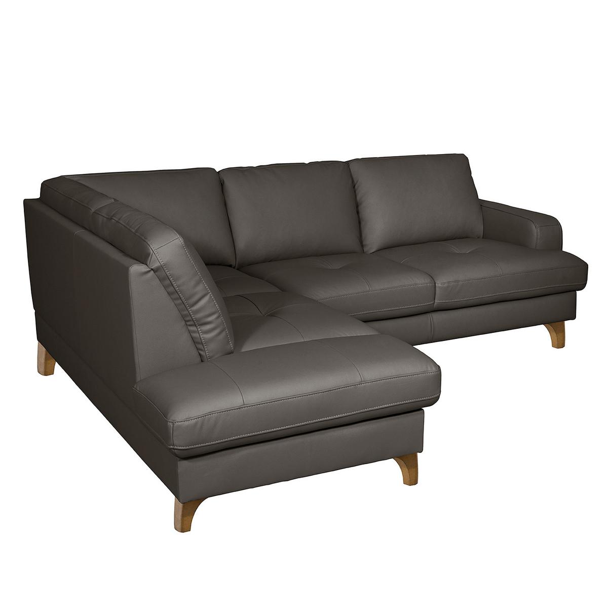 Ecksofa Fargo Dunkelbraun B: 190x234 Cm - Dunkelbraun/Buchefarben, Design, Leder/Textil (190/234cm) - Livetastic