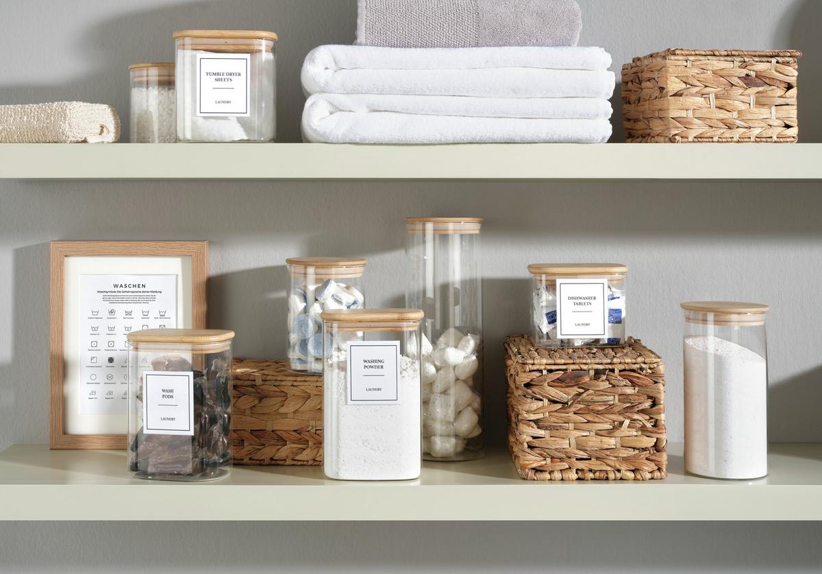 Dóza na potraviny Hedvig, Ø/V: 10/13,5cm - přírodní barvy, dřevo/sklo (10/13,5cm) - Zandiara