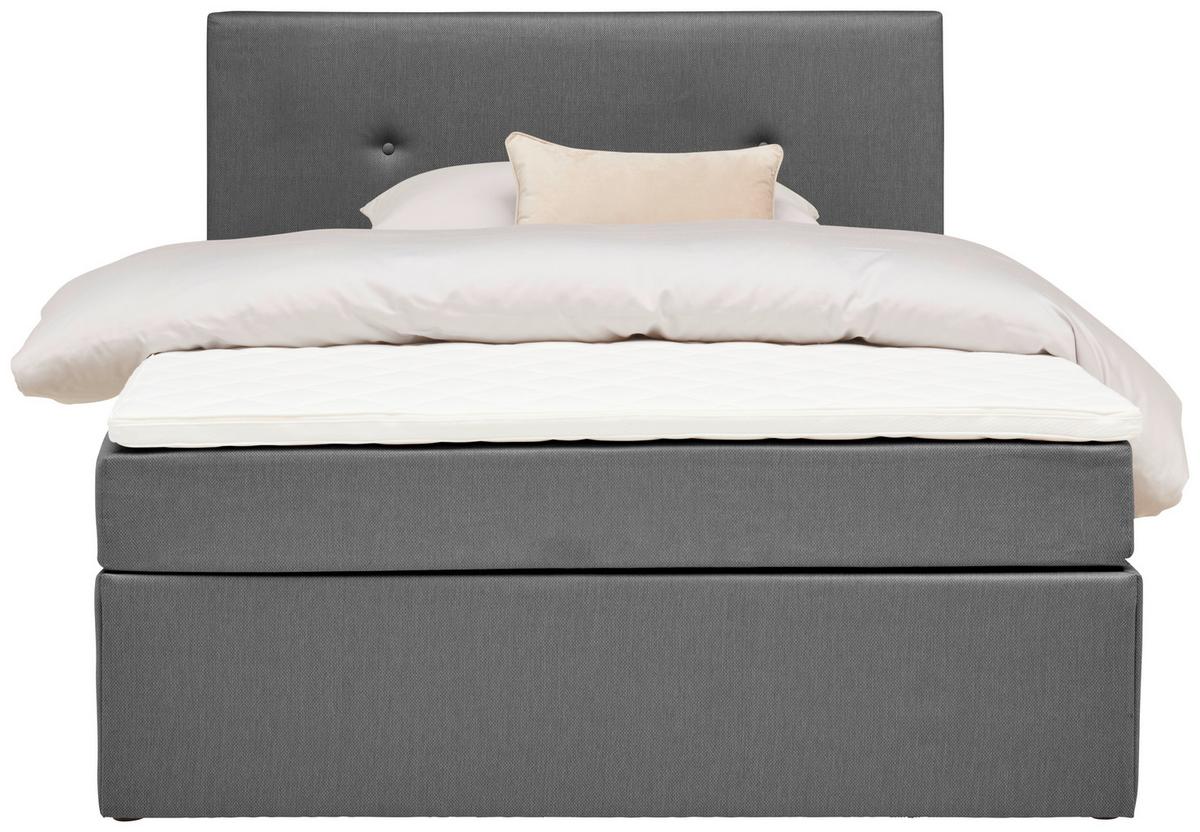 Boxbett Mit Topper 120x200 Antonio - Schwarz/Grau, KONVENTIONELL, Holz/Holzwerkstoff (120/200cm) - P & B